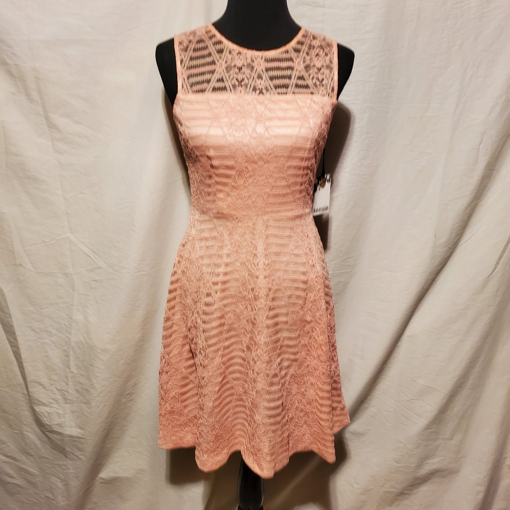 Nwt Kensie Designs Sleeveless Roae Colored Lace Mini Dress 2